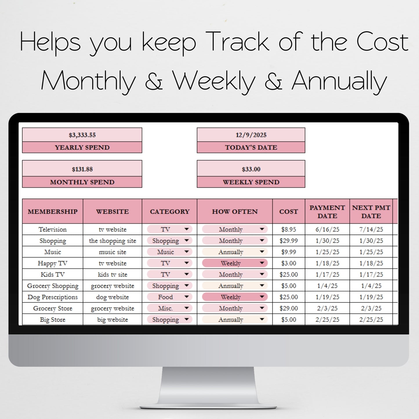 Membership Tracker Template Google Sheet and Excel Spreadsheet