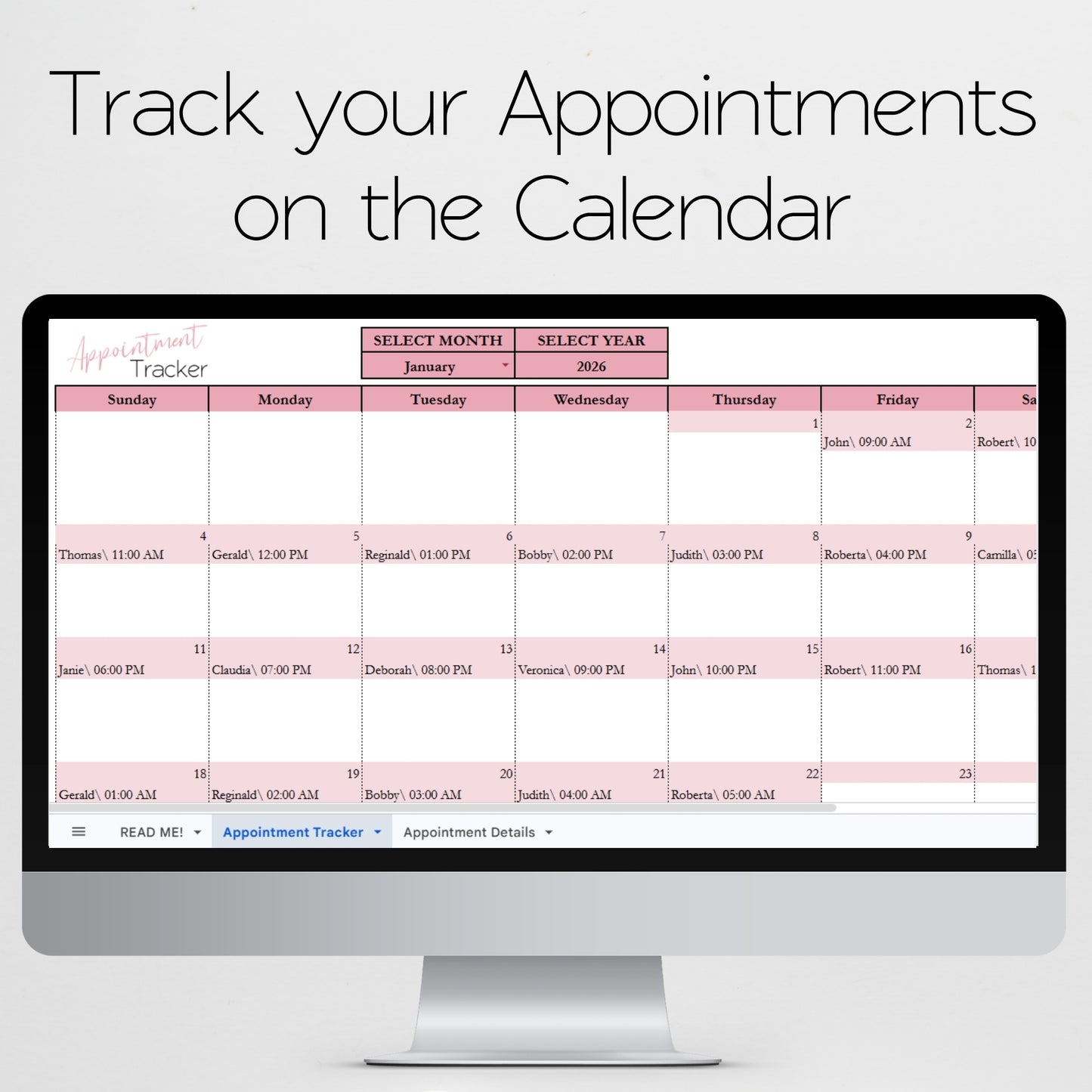 Salon Appointment Tracker Google Sheet Spreadsheet Template