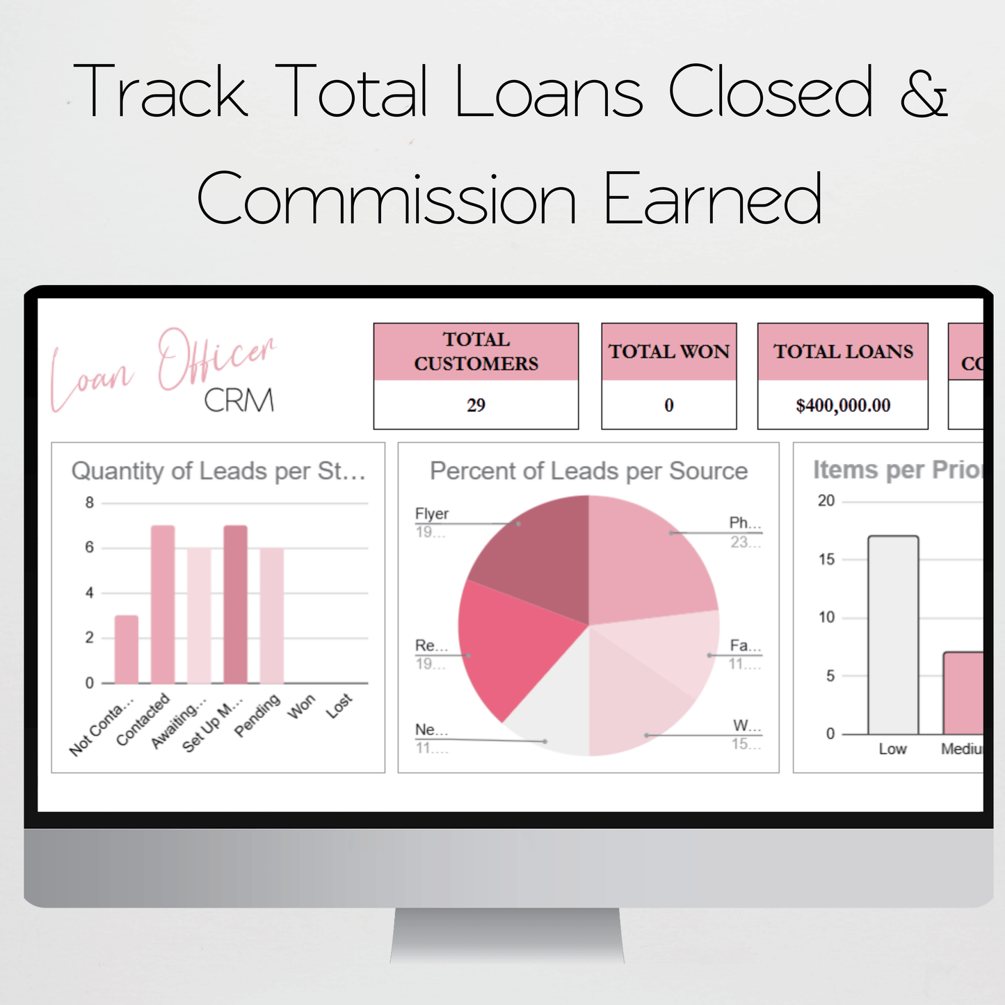 Loan Officer CRM Lead Tracker Template Google Sheets and Excel Spreadsheet
