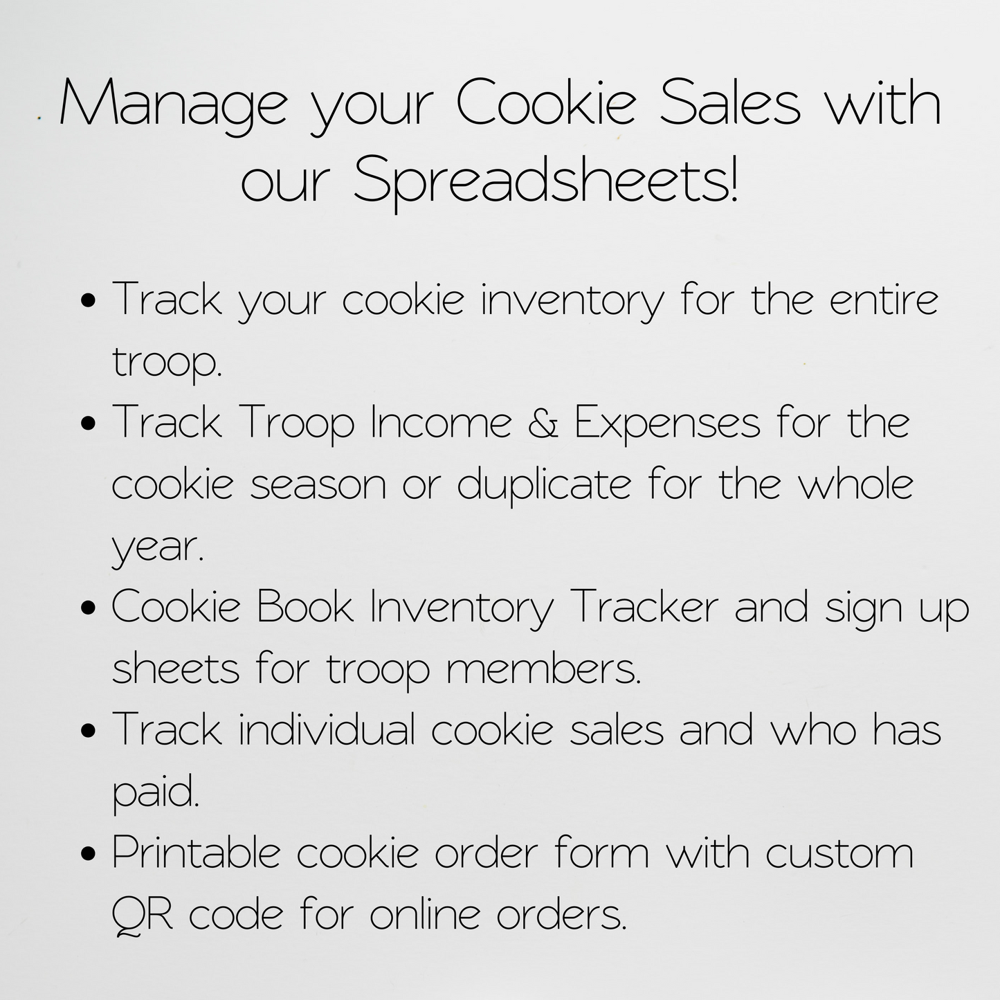 Cookie Sales Spreadsheet Template Bundle, Cookie Inventory Tracker for Girl Troop Leader