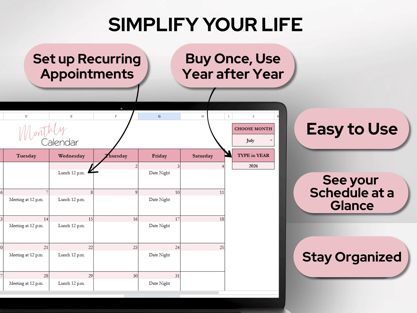 Ultimate Life Planner Template Google Sheets and Excel Spreadsheet