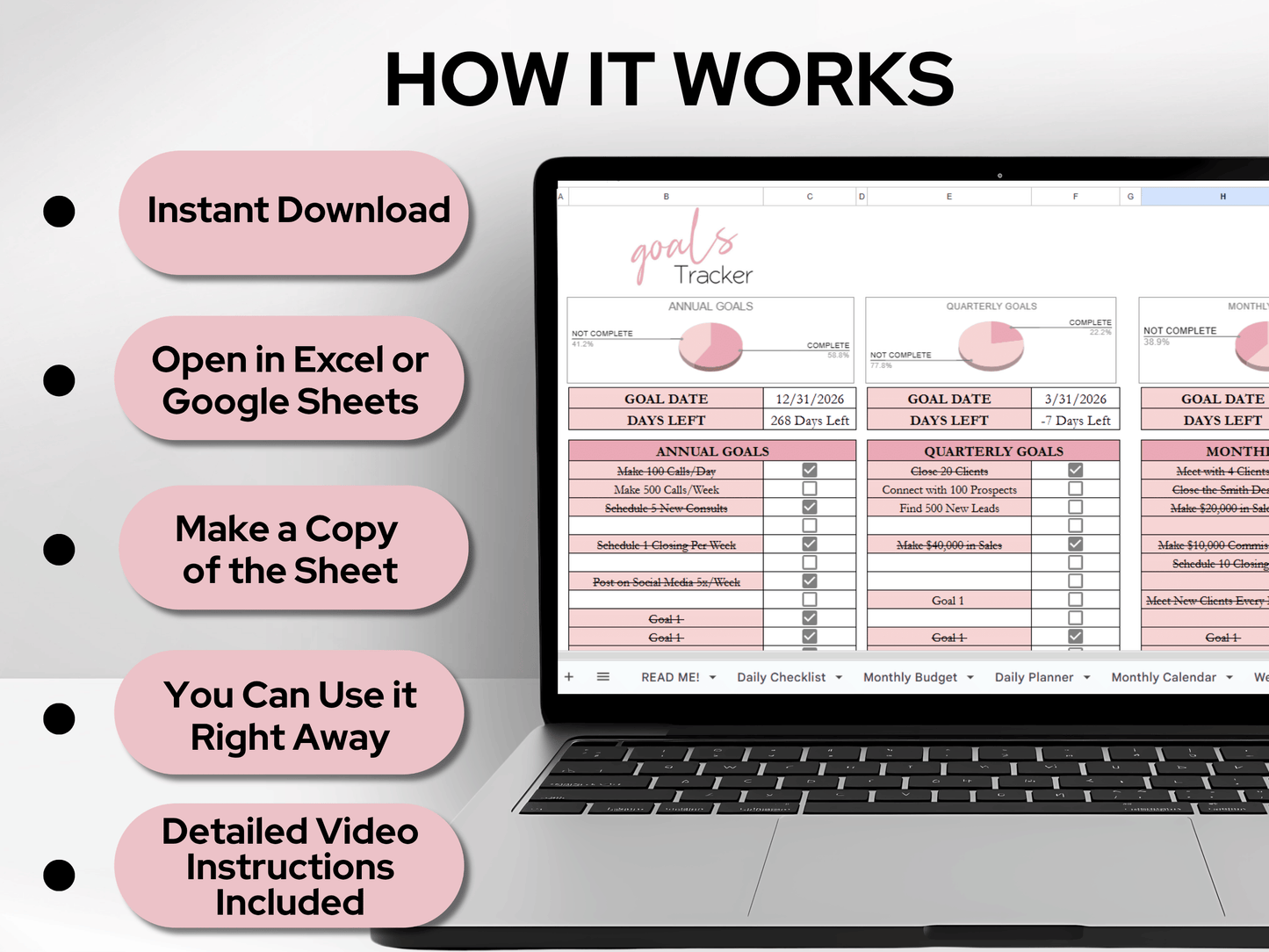 Ultimate Life Planner Template Google Sheets and Excel Spreadsheet