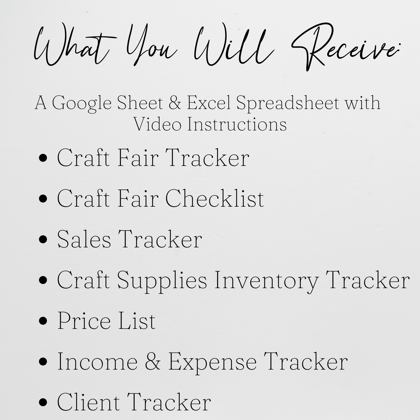 Craft Fair Tracker Template Bundle Google Sheets and Excel Spreadsheet