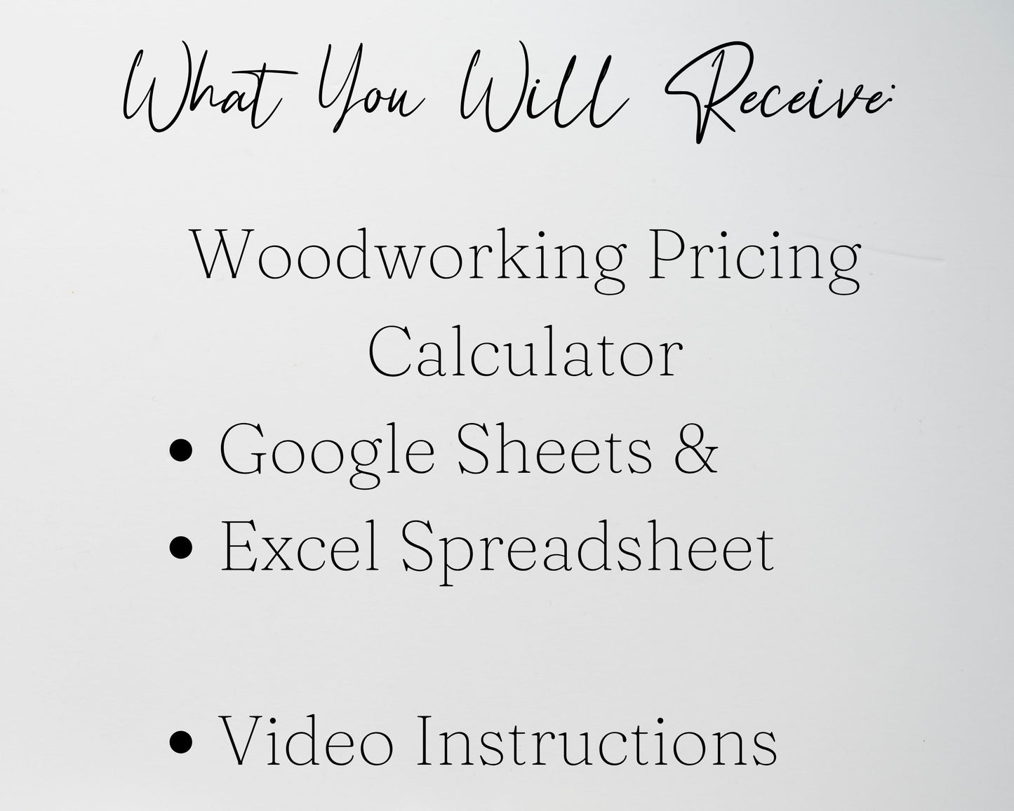 Woodworking Pricing Calculator Spreadsheet | Track Costs, Labor & Profit Margins | Google Sheets & Excel