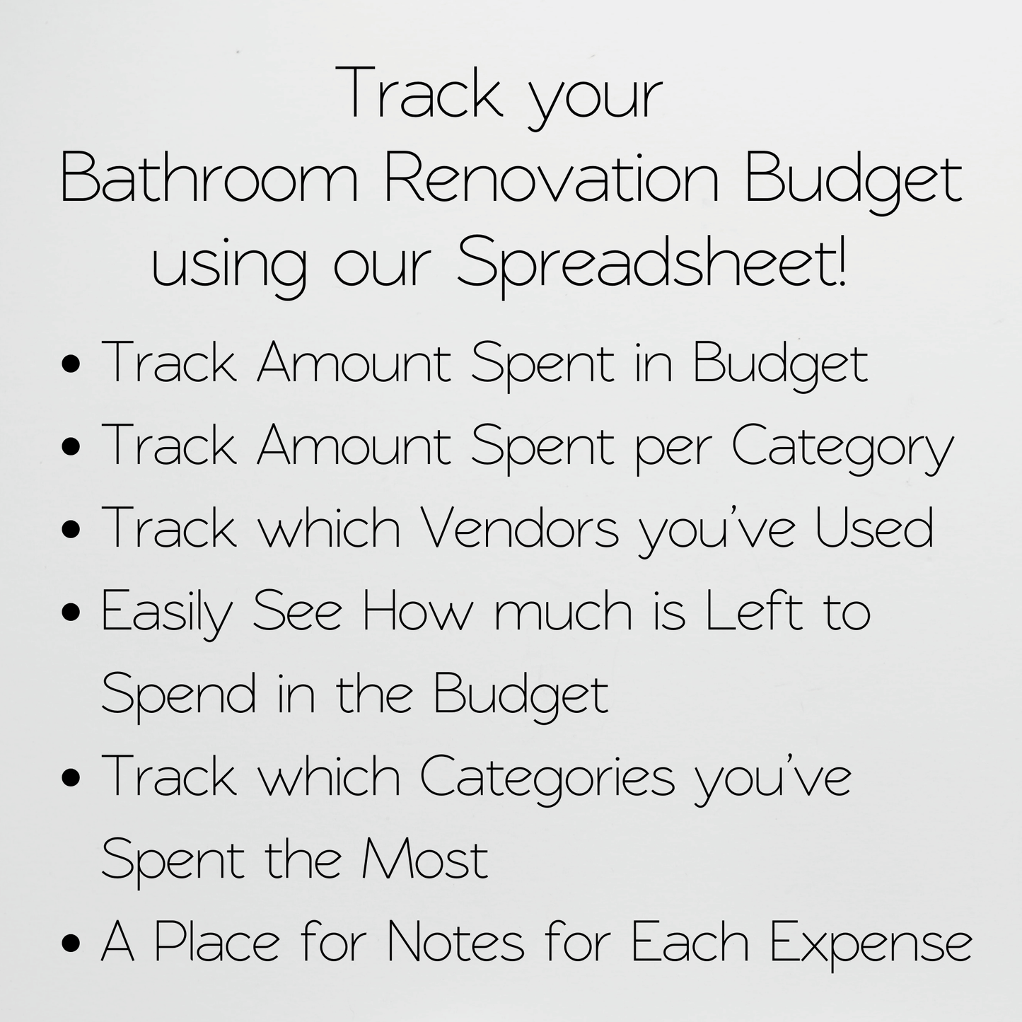 Bathroom Remodel Budget Spreadsheet Template Google Sheets and Excel Spreadsheet
