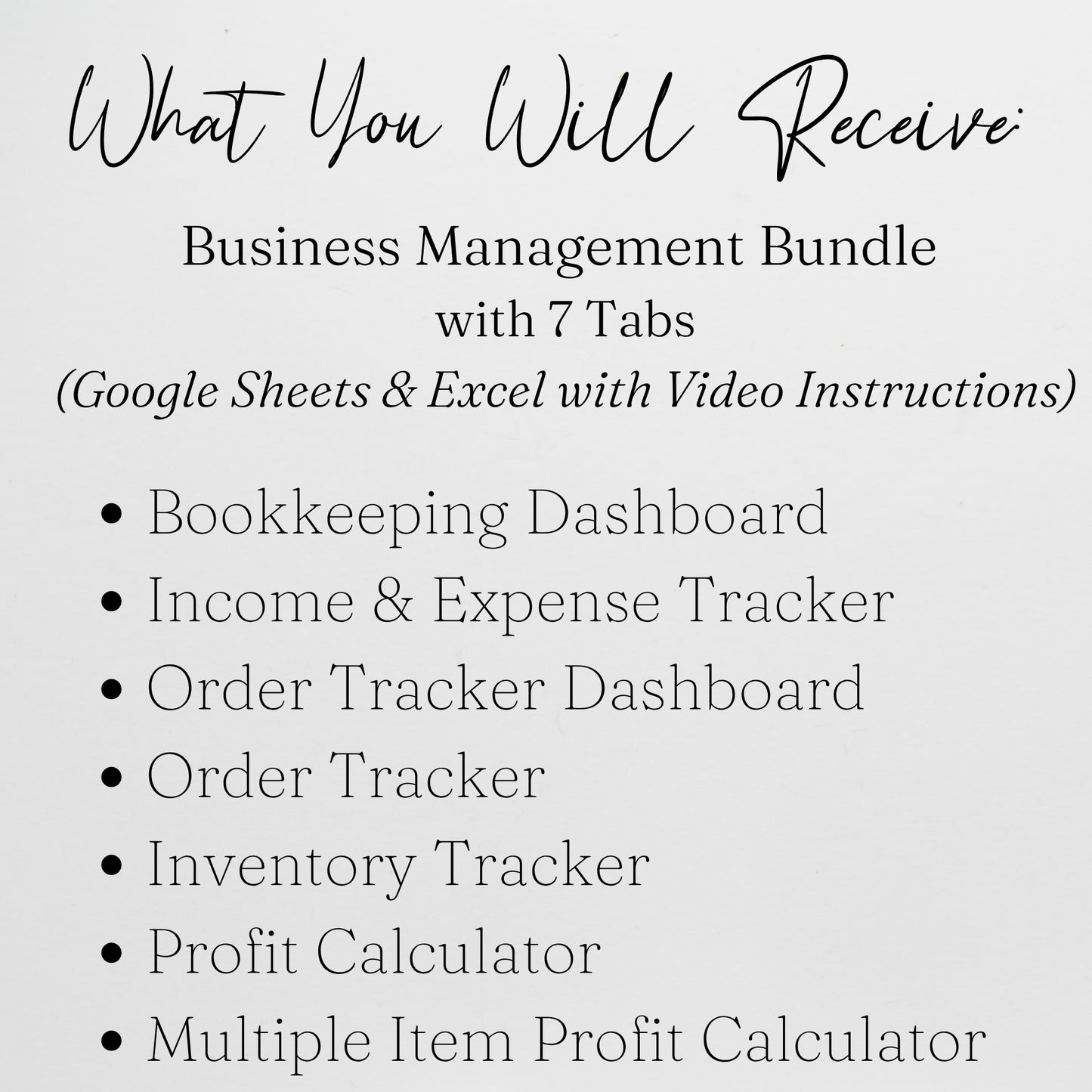Business Management Template Bundle Google Sheets and Excel Spreadsheet
