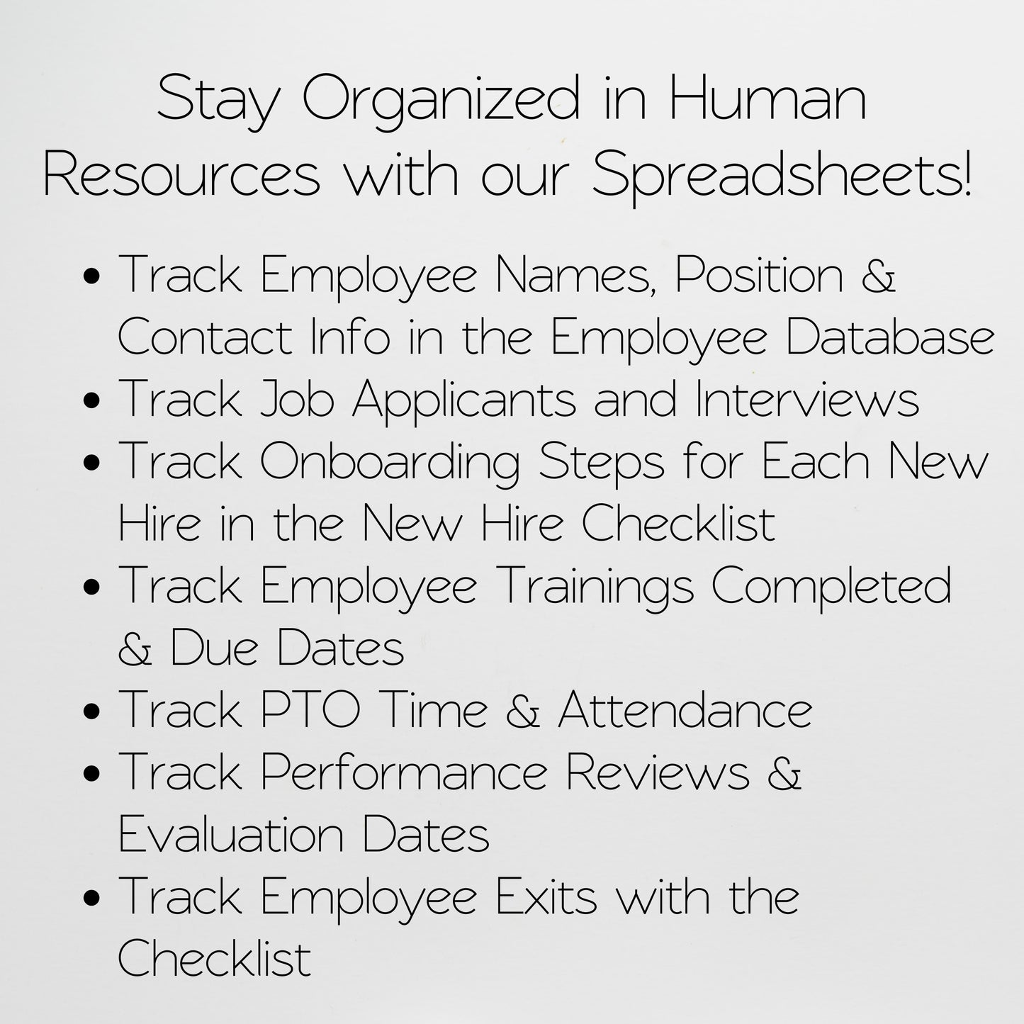 HR Templates for Small Business Google Sheet and Excel Spreadsheet Bundle