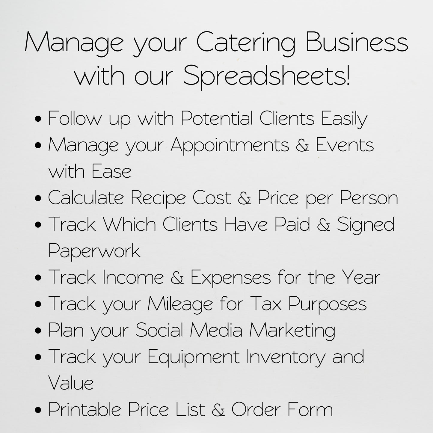 Catering Business Planner Template Bundle Google Sheet and Excel Spreadsheet