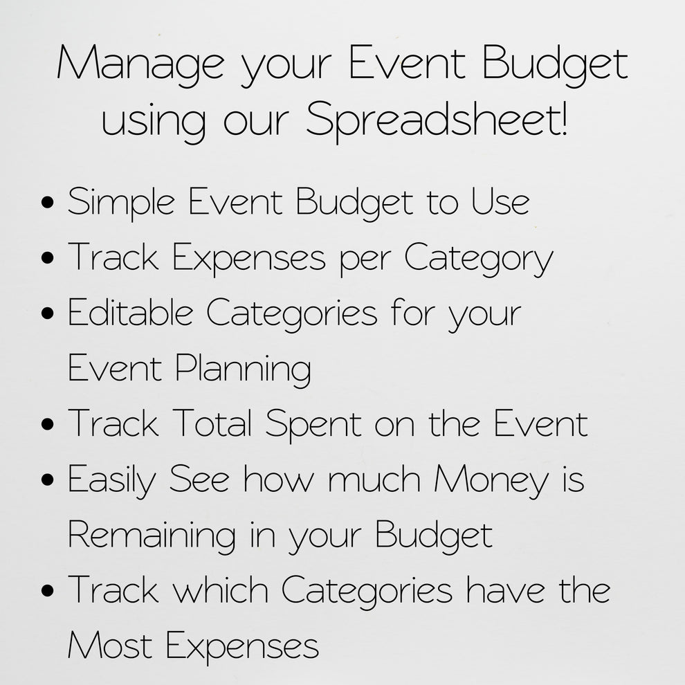 Event Budget Template Google Sheets and Excel Spreadsheet – Savvy and ...