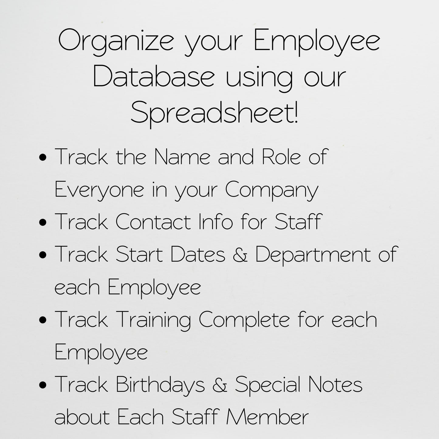 Employee Database Excel Spreadsheet Template and Google Sheets