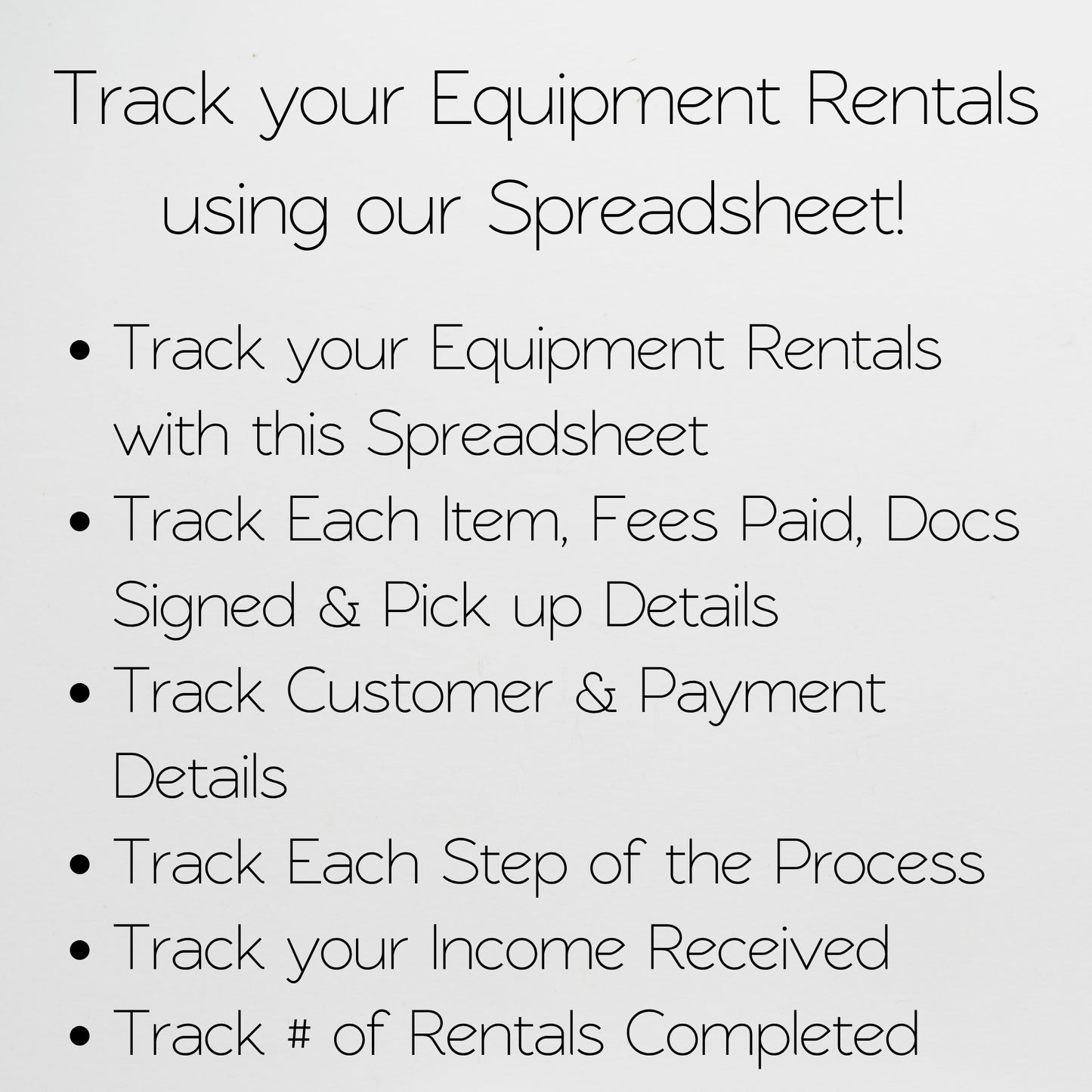 Equipment Rental Tracker Template Google Sheets and Excel Spreadsheet