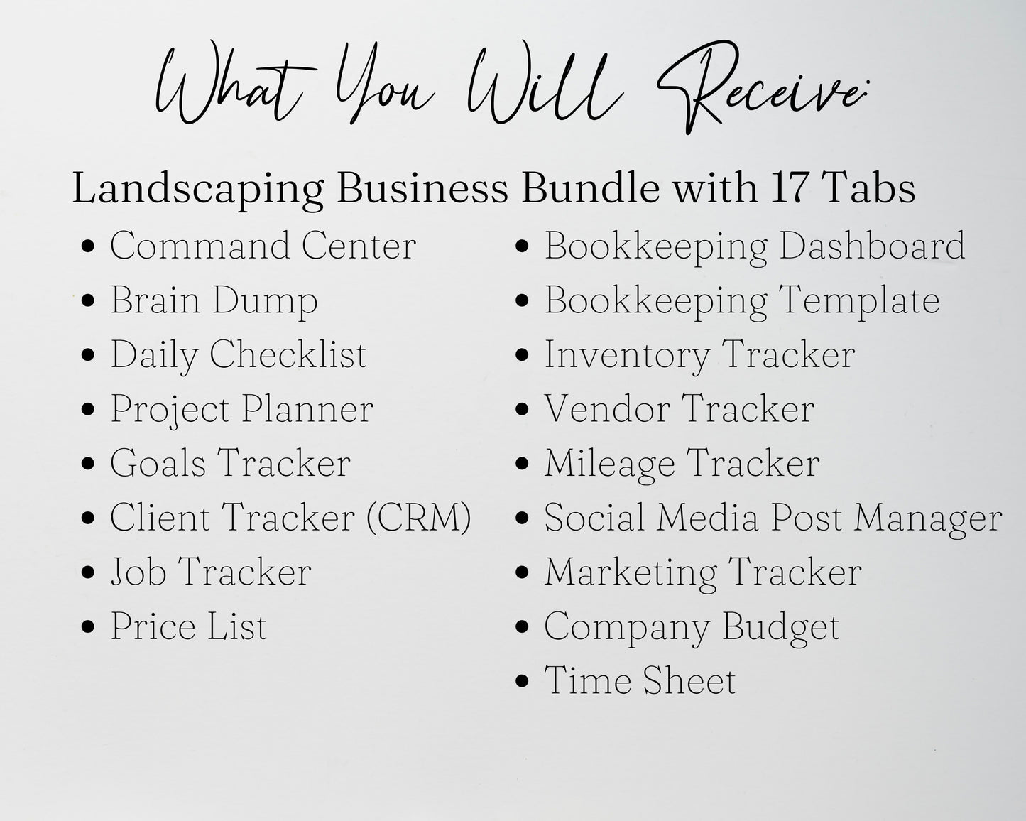 Landscaping Business Planner | Google Sheets & Excel Spreadsheet Template for Lawn Care, Landscaping & Outdoor Service Businesses