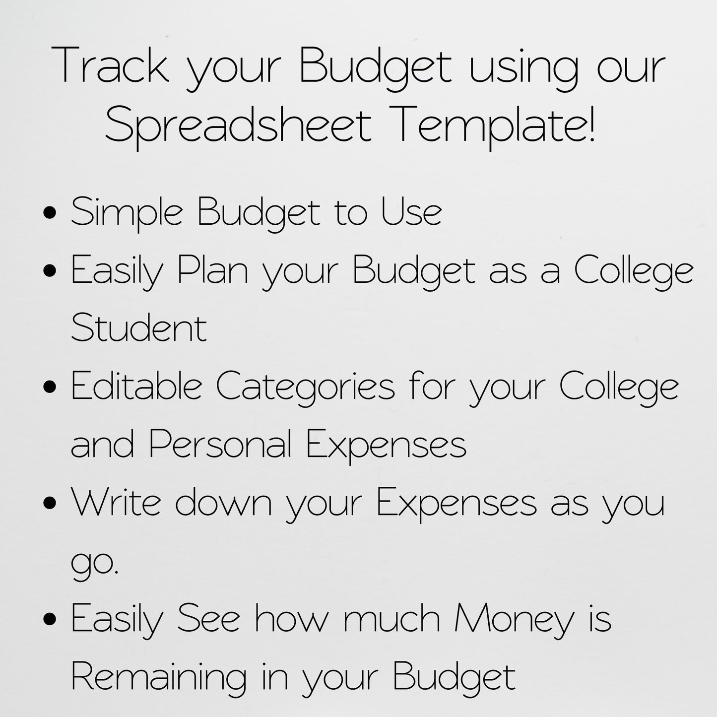 College Budget Template for Google Sheets and Excel Spreadsheet