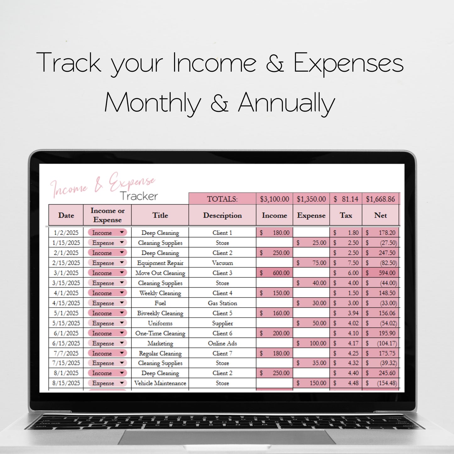 Cleaning Business Planner Template Bundle Google Sheet and Excel Spreadsheet