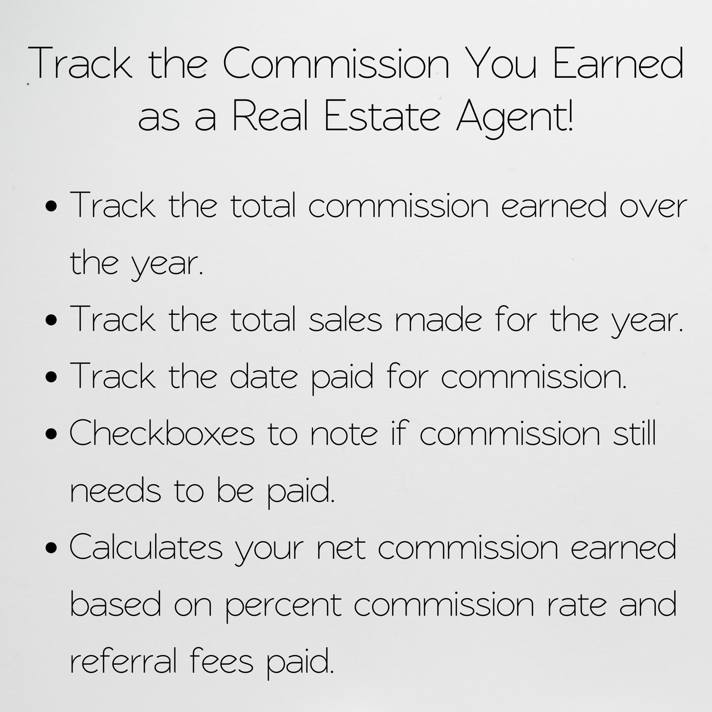 Real Estate Commission Tracker Google Sheet