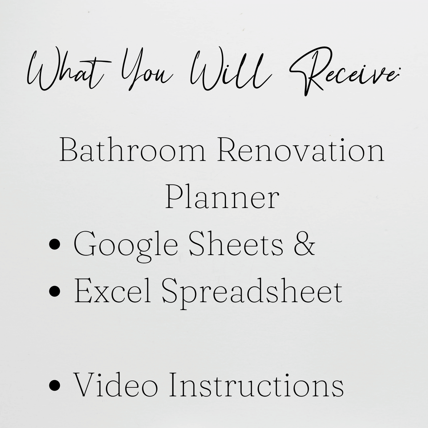 Bathroom Renovation Planner Google Sheet and Excel Spreadsheet Template