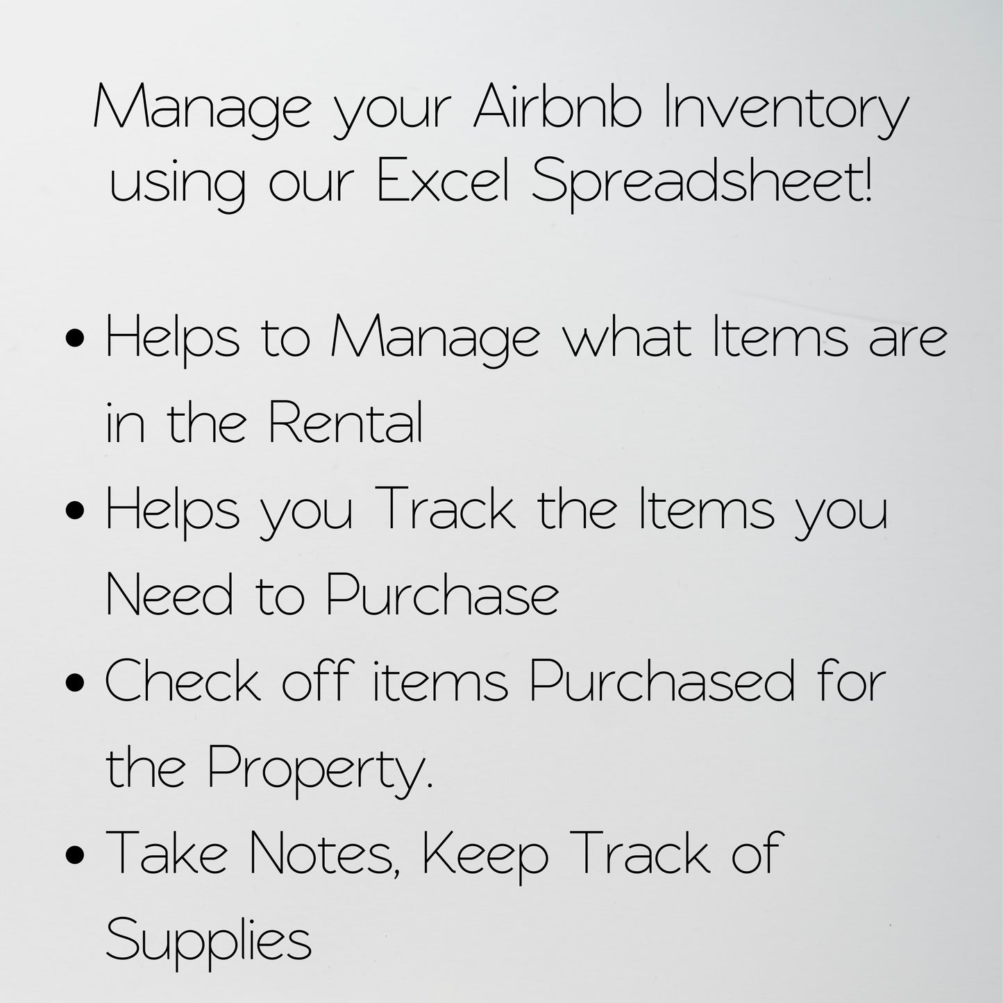 Airbnb Inventory Checklist Template Google Sheets Excel Spreadsheet