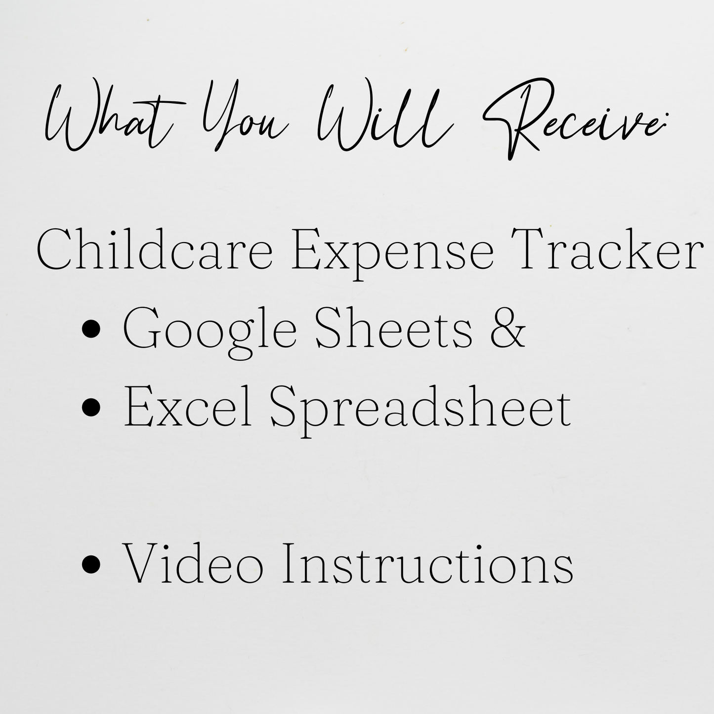 Childcare Expense Tracker Google Sheets and Excel Spreadsheet Template