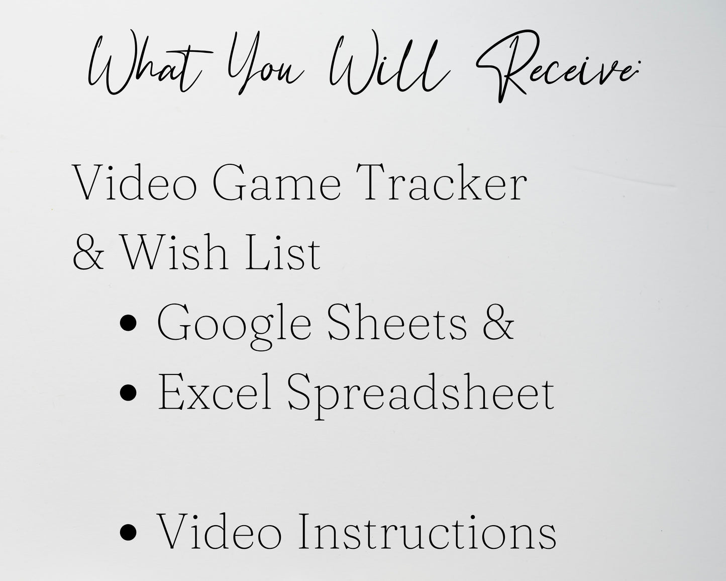 Video Game Tracker Spreadsheet Google Sheets and Excel Template - Progress, Collection, Backlog