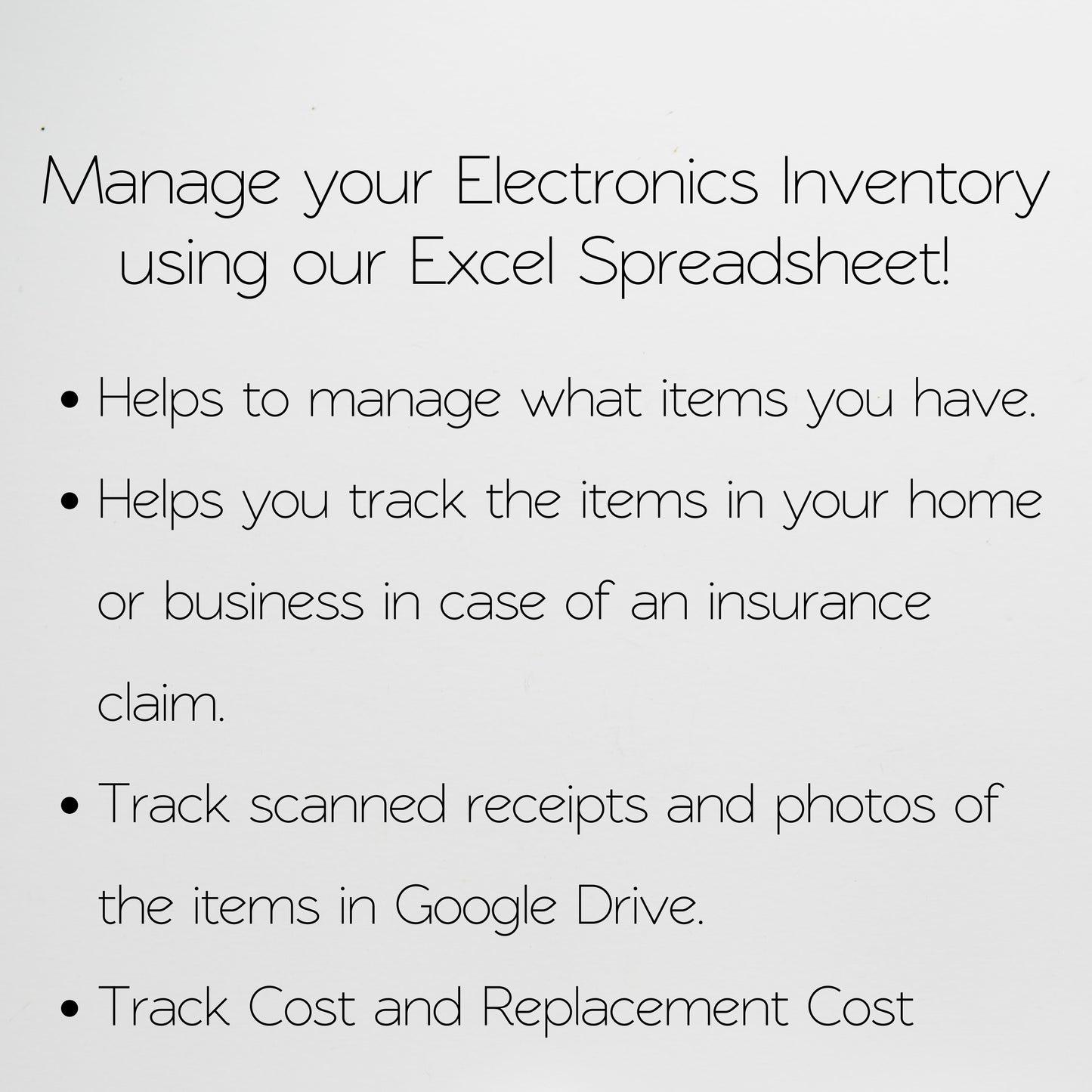 Electronics Inventory Tracker Template Google Sheets Excel Spreadsheet