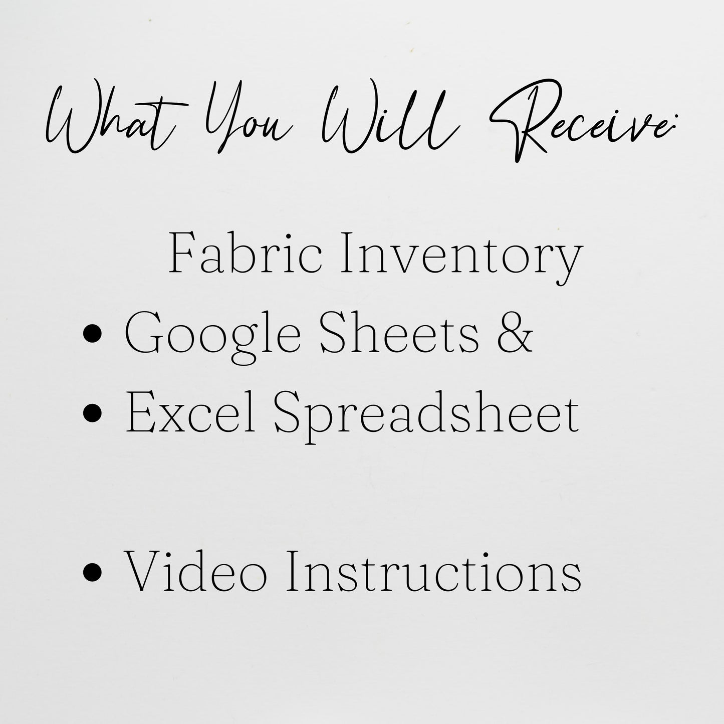 Fabric Inventory Tracker Google Sheet and Excel Spreadsheet