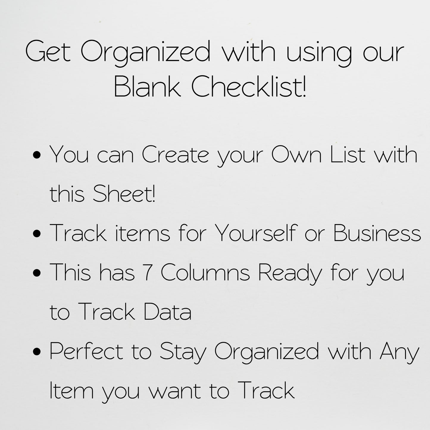 Blank Checklist Template Google Sheets Spreadsheet - Editable Blank List Template
