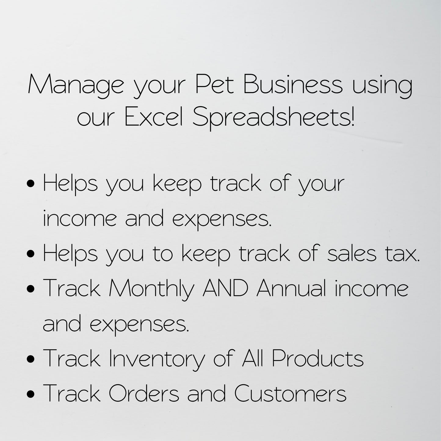 Pet Business Planner Bundle Google Sheet and Excel Spreadsheet
