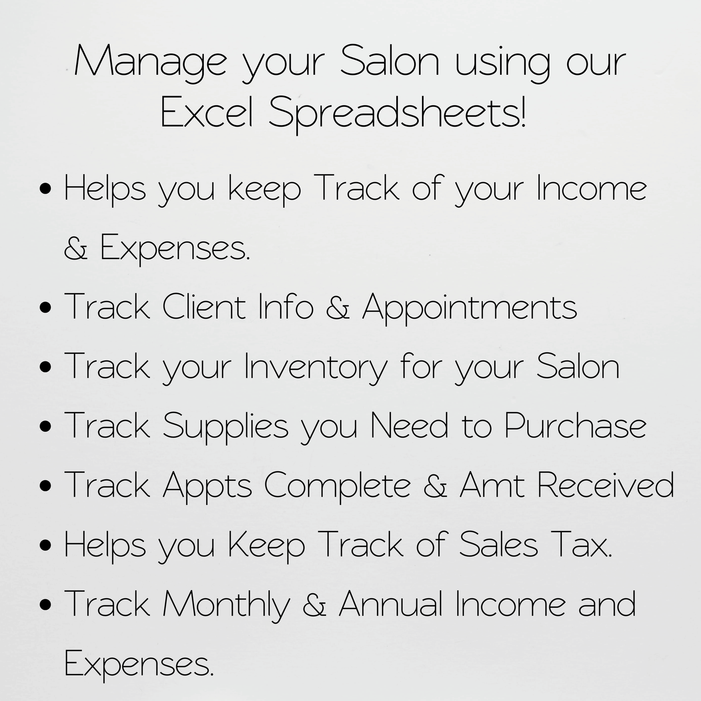 Salon Business Planner Bundle Google Sheet and Excel Spreadsheet
