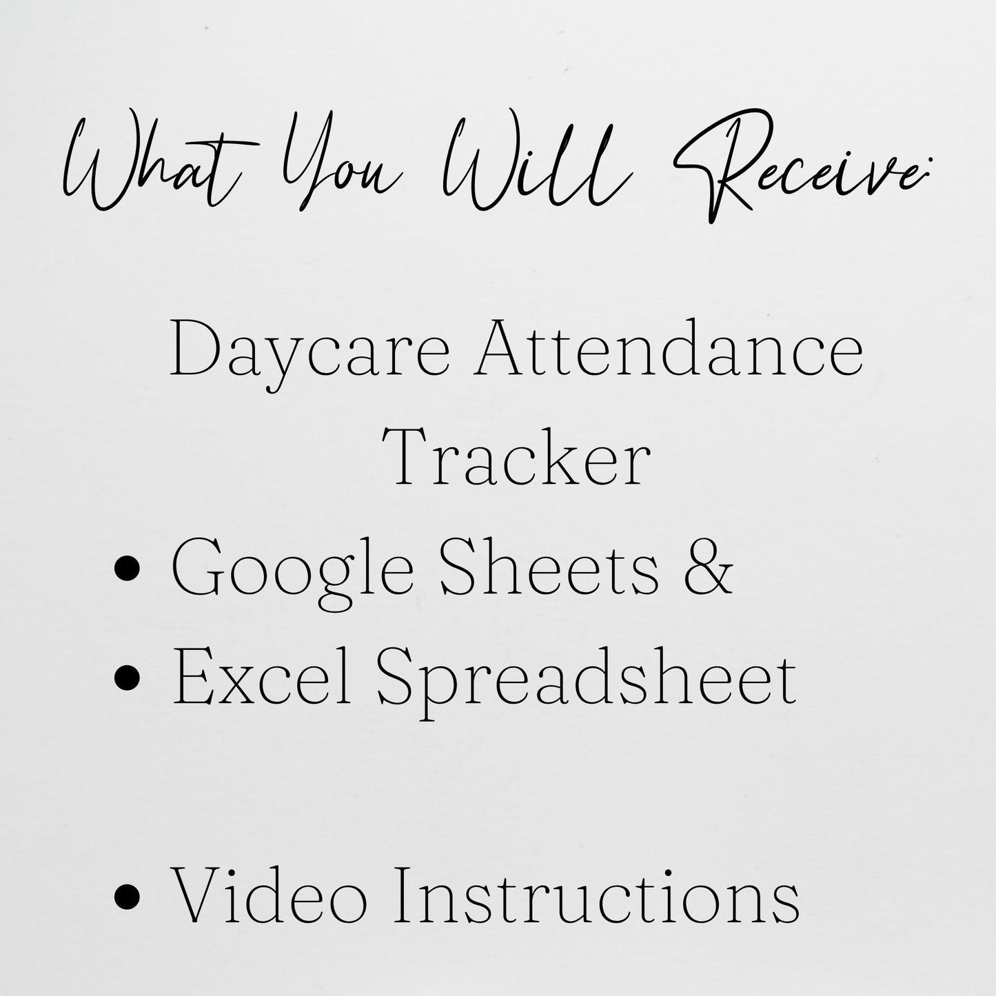 Daycare Attendance Tracker Template – Preschool & Home Childcare Log - Google Sheets and Excel Spreadsheet