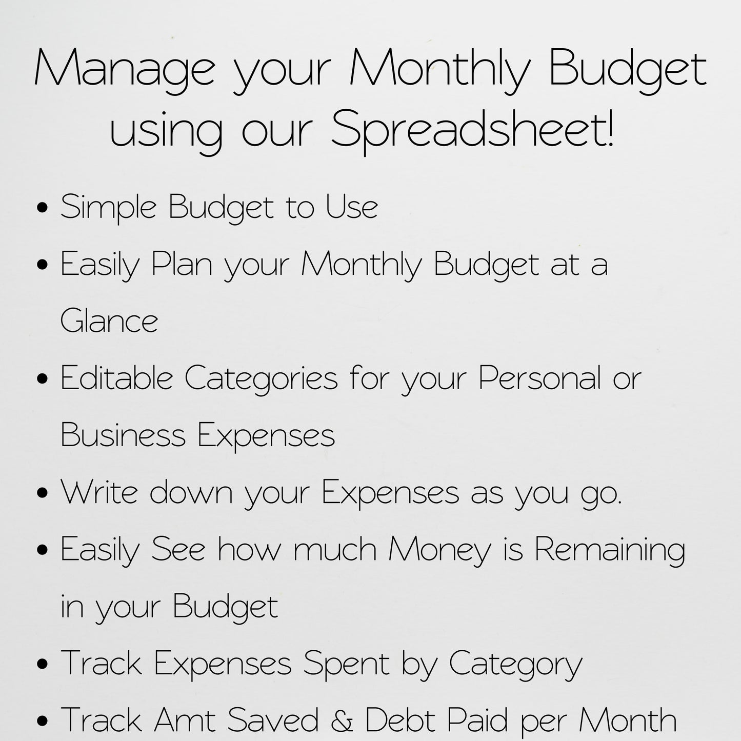 Monthly Budget Template Google Sheets and Excel Spreadsheet