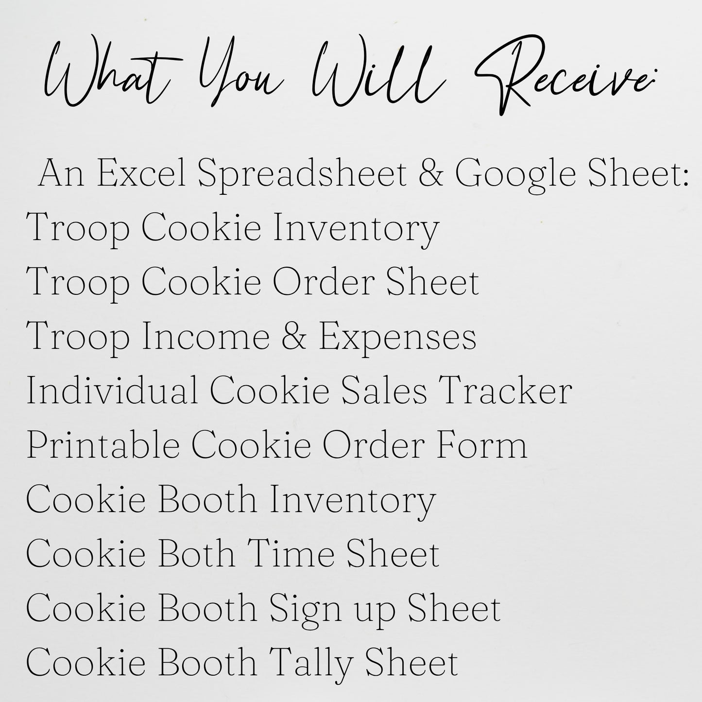 Cookie Sales Spreadsheet Template Bundle, Cookie Inventory Tracker for Girl Troop Leader