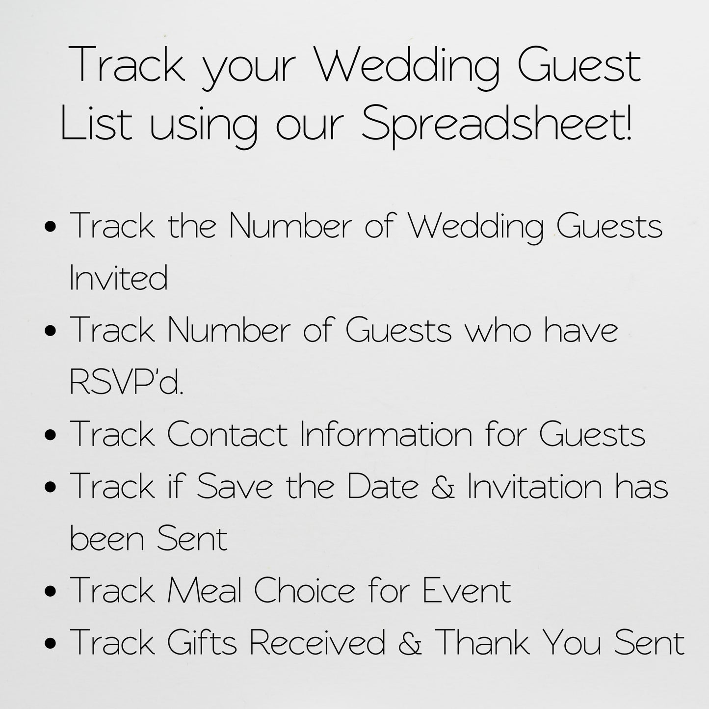 Wedding Guest List Tracker Template | Google Sheets & Excel Spreadsheet - RSVP, Invitations, Save the Date, Thank you Planner