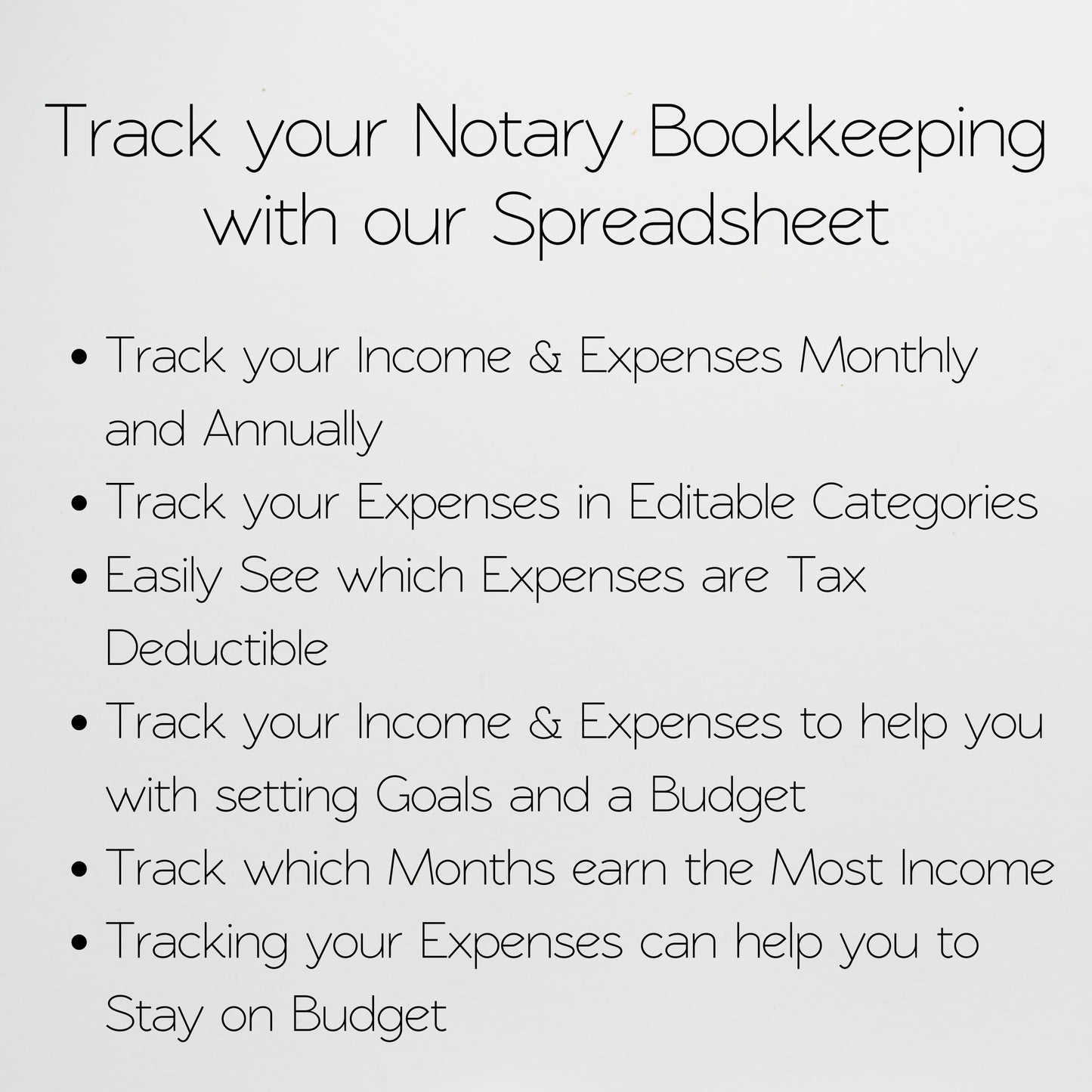Notary Bookkeeping Template Google Sheets and Excel Spreadsheet