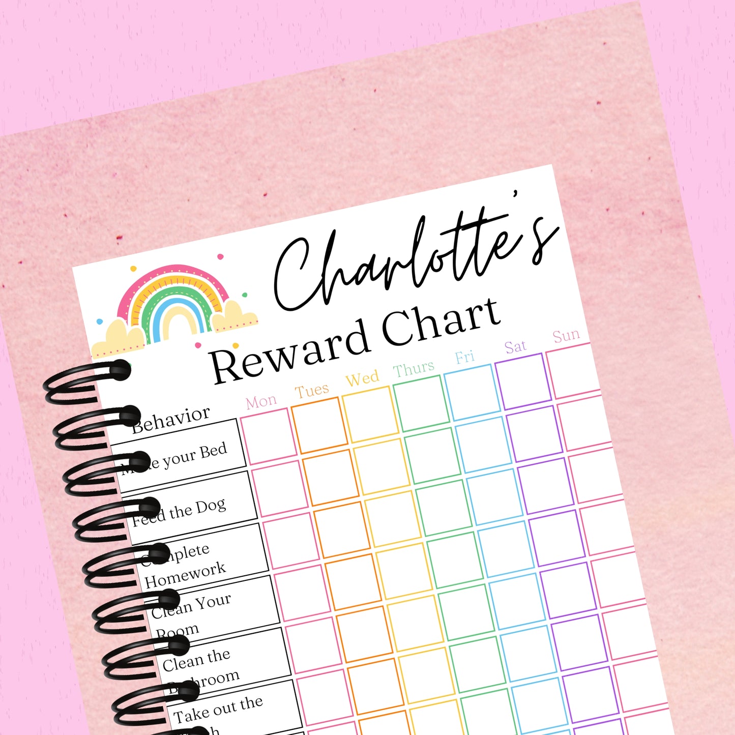 Reward Chart for Kids Printable Template in Canva, Editable Template