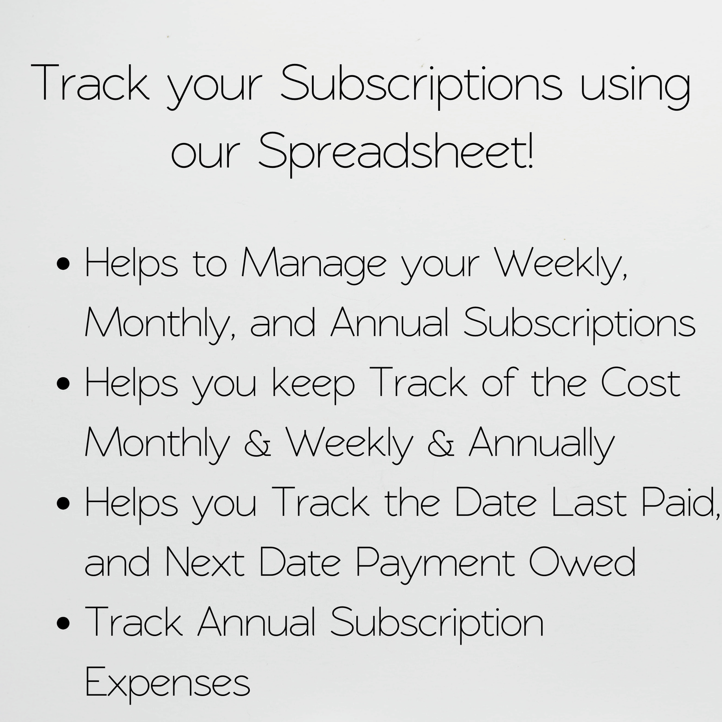 Subscription Tracker Template Google Sheets Excel Spreadsheet