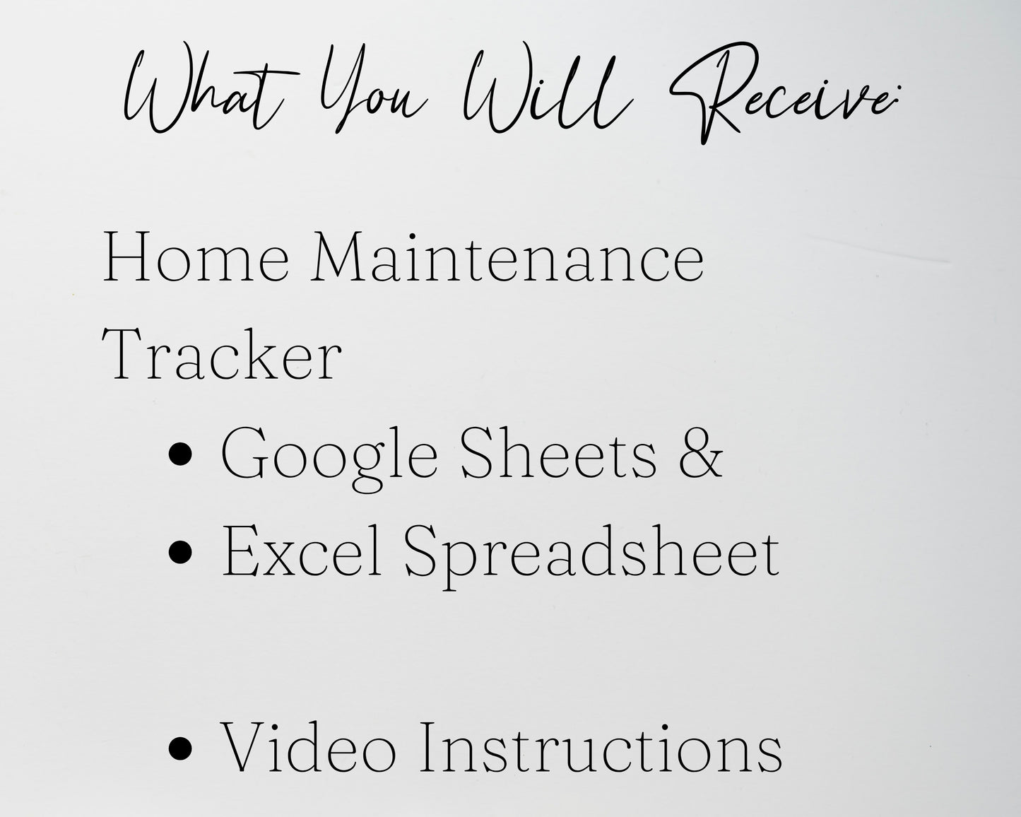 Home Maintenance Tracker Template for Google Sheets and Excel Spreadsheet