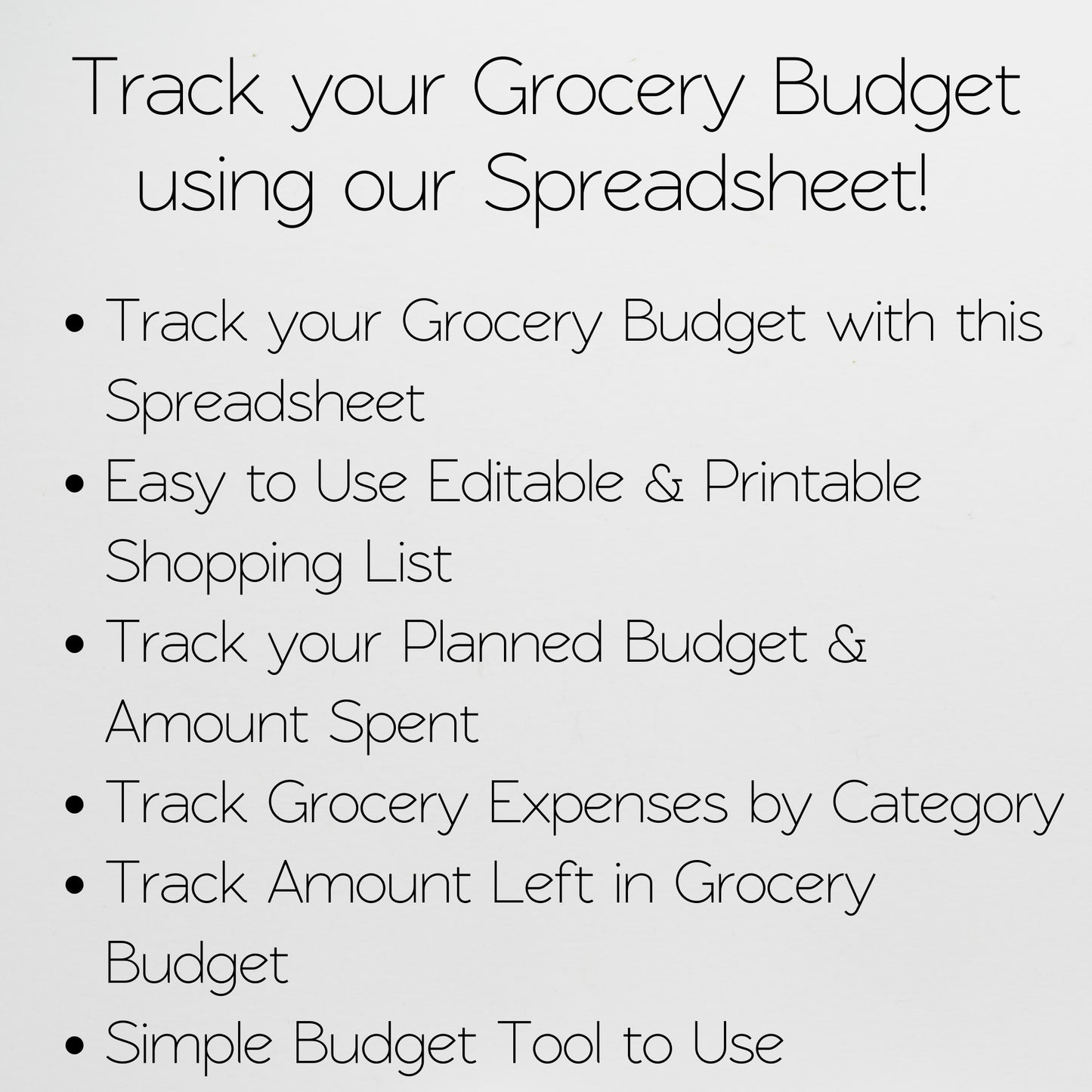 Grocery Budget Template Google Sheets & Excel Spreadsheet