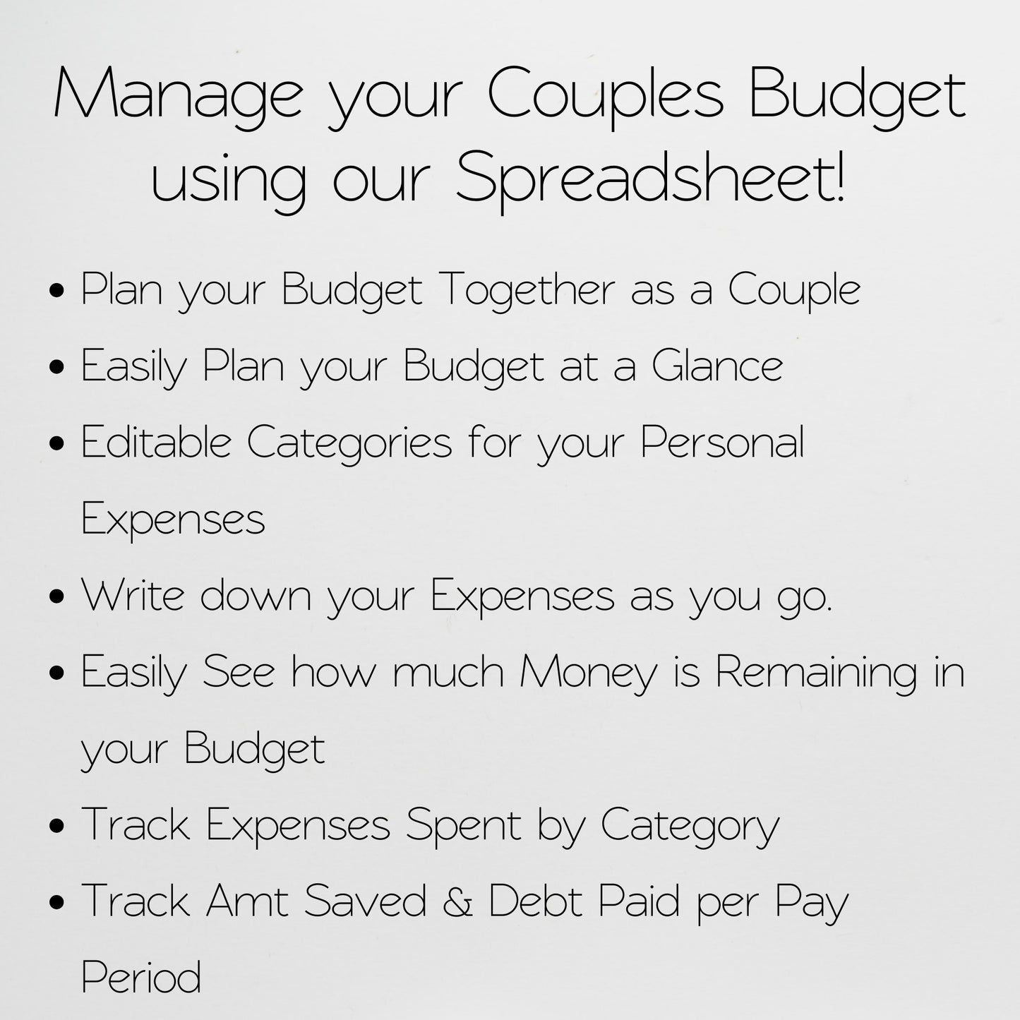 Couples Budget Template Google Sheets and Excel Spreadsheet