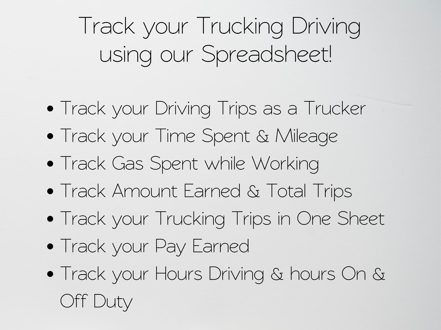 Trucker Log Sheet Template Google Sheets and Excel Spreadsheet