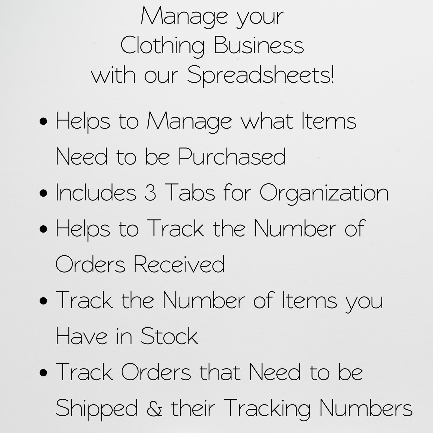 Clothing Inventory Tracker Google Sheet and Excel Spreadsheet