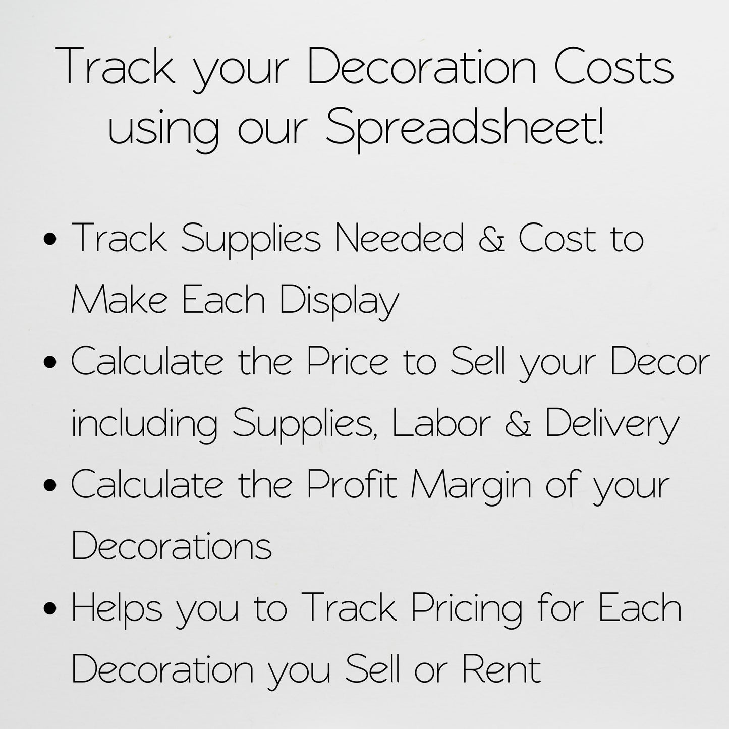 Decorating Cost Calculator Template Google Sheets and Excel Spreadsheet