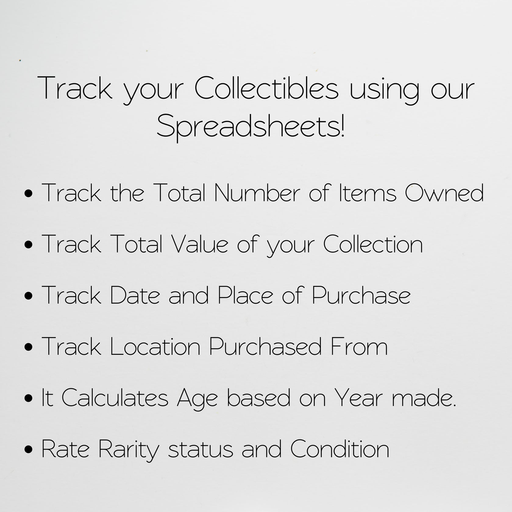 Collection Tracker Excel Spreadsheet and Google Sheets Template – Savvy ...