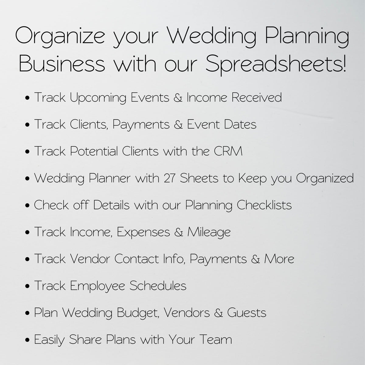 Wedding Planner Business Template Bundle | Client Wedding Organizer & Business Tracker Google Sheets & Excel Spreadsheet for Coordinators & Event Planners