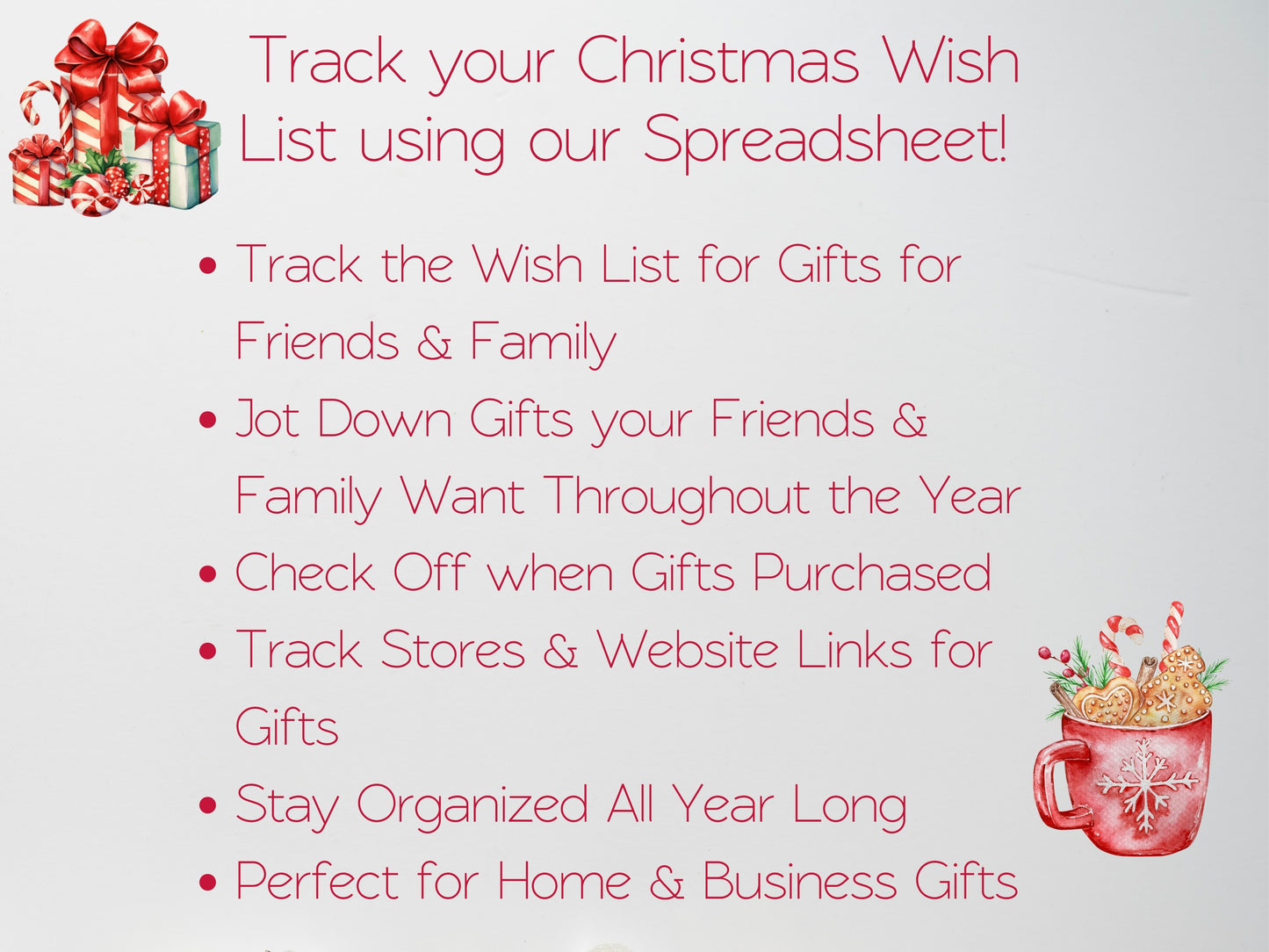 Christmas Wish List Template Google Sheets and Excel Spreadsheet