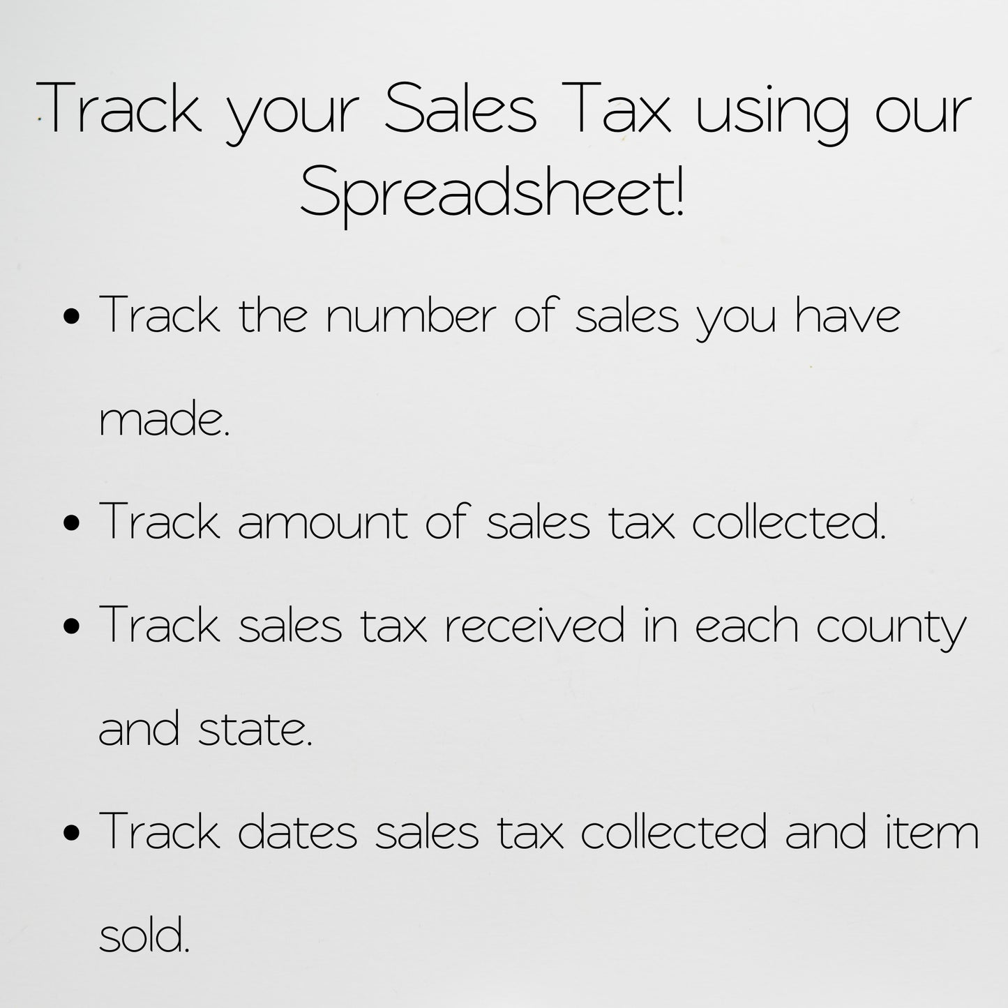 Sales Tax Tracker Excel Spreadsheet and Google Sheet