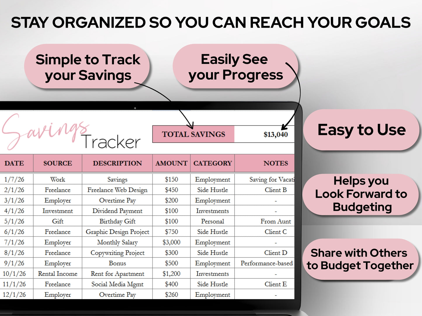 Budget Template Google Sheets & Excel – Spreadsheet Bundle for Weekly & Monthly Budgeting, Track Bills, Expenses, Savings & Debt in One Simple Sheet