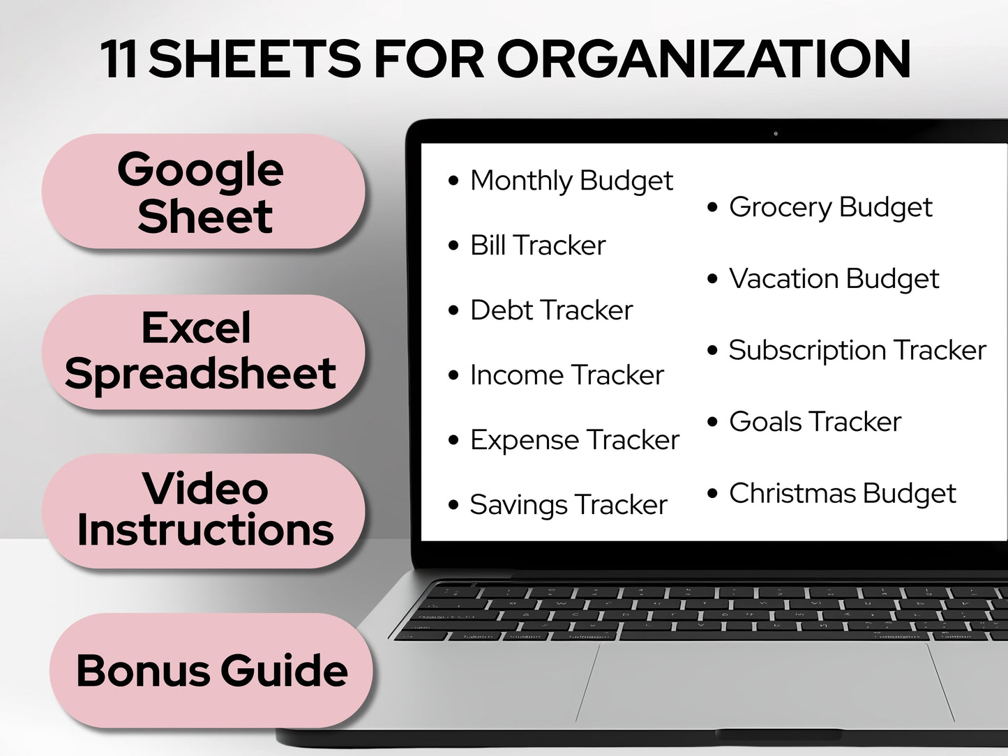 Budget Template Google Sheets & Excel – Spreadsheet Bundle for Weekly & Monthly Budgeting, Track Bills, Expenses, Savings & Debt in One Simple Sheet
