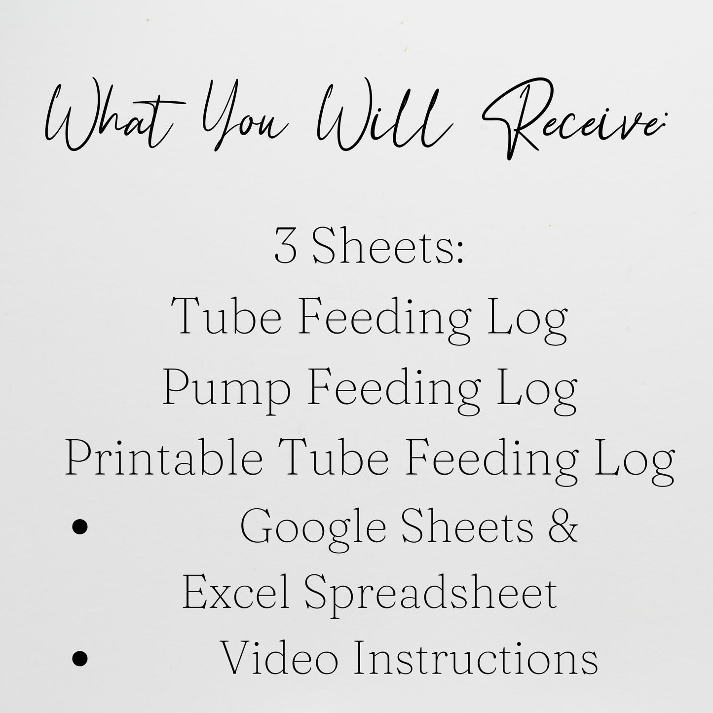 Tube Feeding Log Template Google Sheet and Excel Spreadsheet