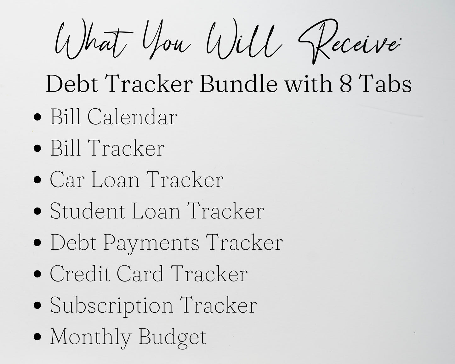 Debt Tracker Bundle Google Sheets and Excel Spreadsheet Template | Bill Tracker, Loan Tracker, Credit Card Tracker, Subscription Tracker & Monthly Budget Template