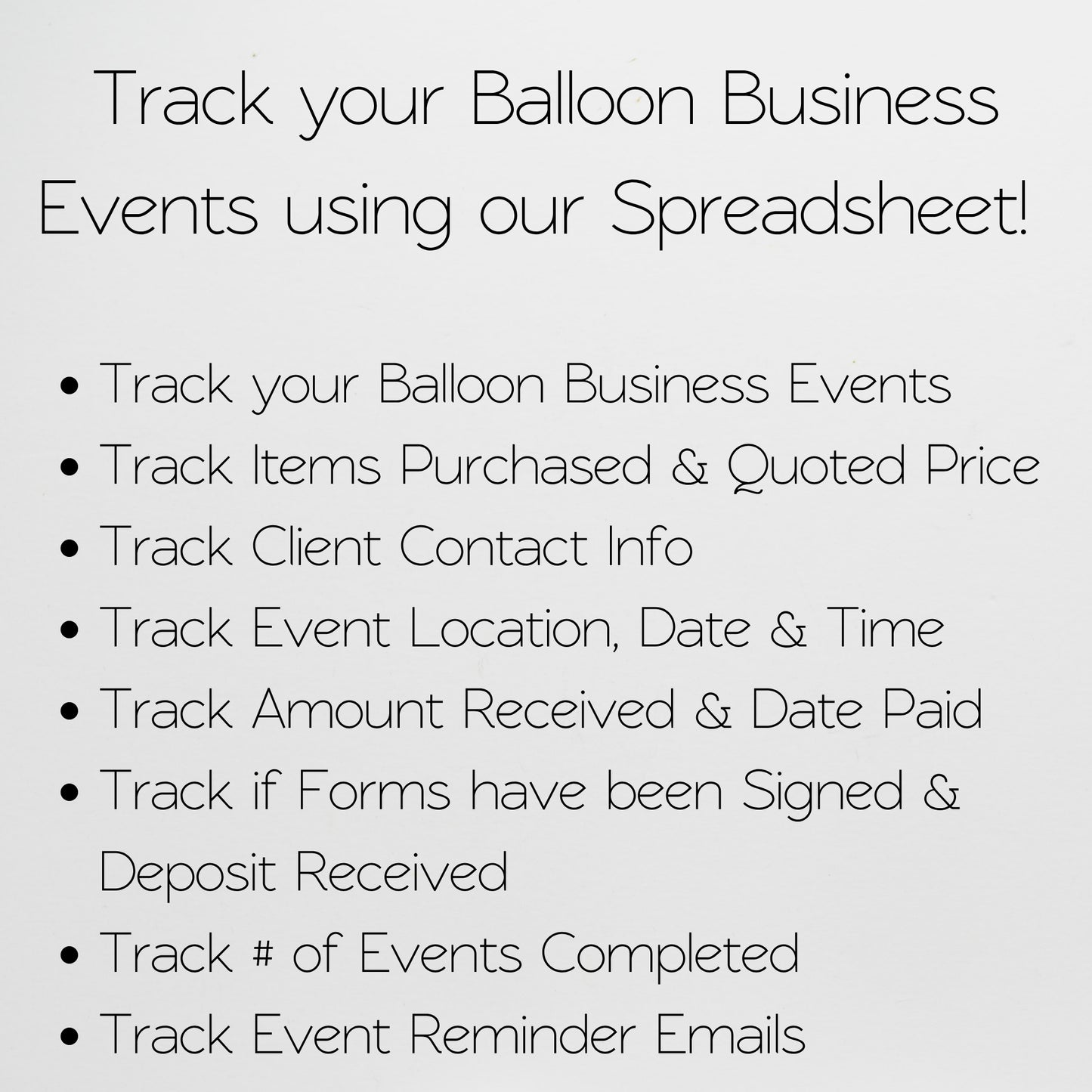 Balloon Party Planner Template - Business Event Tracker for Google Sheets and Excel Spreadsheet